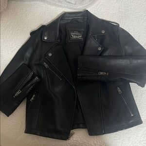 Levi Black Faux Leather Jacket size small